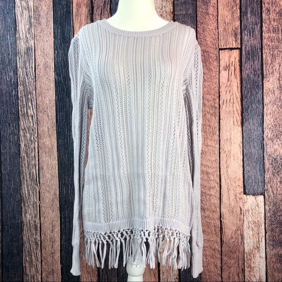 Soft Surrounding Sweater Fringe Open Knit Pullover - Picture 1 of 7